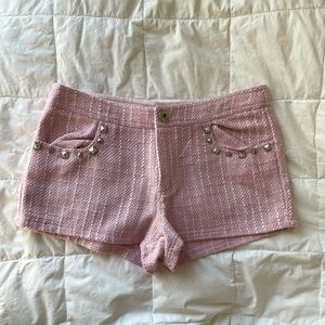 Ark & Co Pink Tweed Studs Shorts